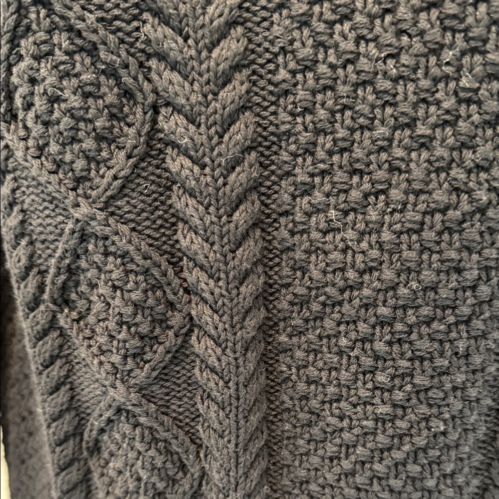 L.L. Bean Black Cable Knit Sweater - Picture 2 of 4